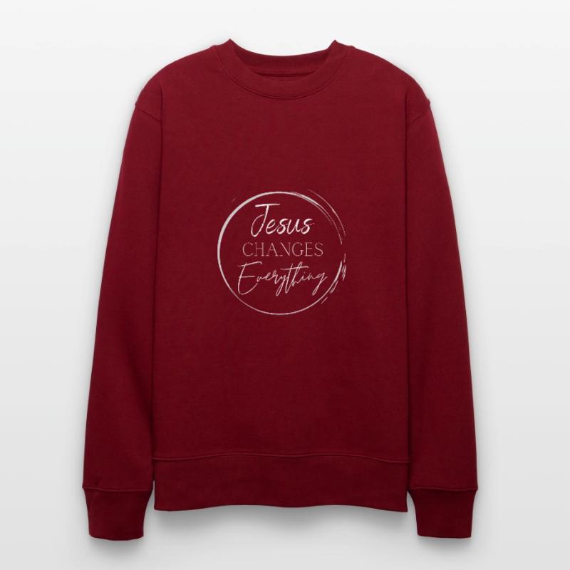 Jesus Changes Everything White Stanley/Stella CHANGER Unisex Organic Sweatshirt