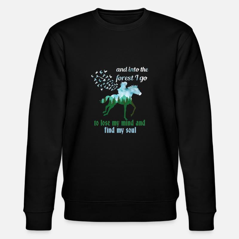 Pferde im Wald - Stanley/Stella Unisex Bio-Sweatshirt CHANGER  - Schwarz