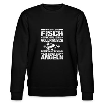 Angelmotiv Lustiger Angelspruch Angelsport - Stanley/Stella Unisex Bio-Sweatshirt CHANGER  - Schwarz - Vorne - Nik (191cm) & Marisol (170cm)