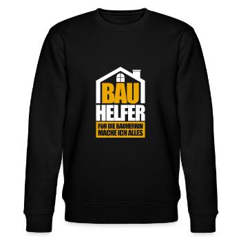 Bauhelfer Baustelle Geschenk - Stanley/Stella Unisex Bio-Sweatshirt CHANGER  - Schwarz - Vorne - Nik (191cm) & Marisol (170cm)