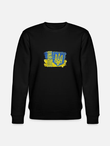 Oekraïne Oekraïense Vlag Trident Wapenschild - Stanley/Stella Uniseks bio-sweatshirt CHANGER  - zwart