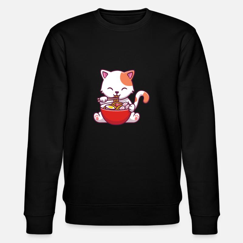 Ramen Katze Kawaii Anime Ramen - Stanley/Stella Unisex Bio-Sweatshirt CHANGER - Schwarz