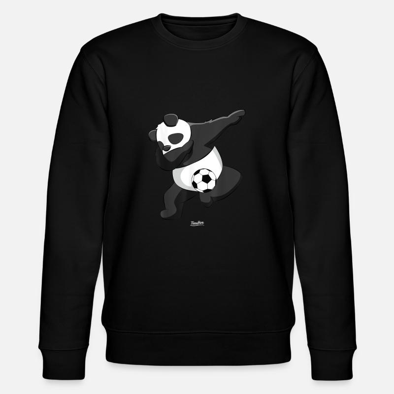 Panda Cool Dabbing Fußball - Stanley/Stella Unisex Bio-Sweatshirt CHANGER  - Schwarz