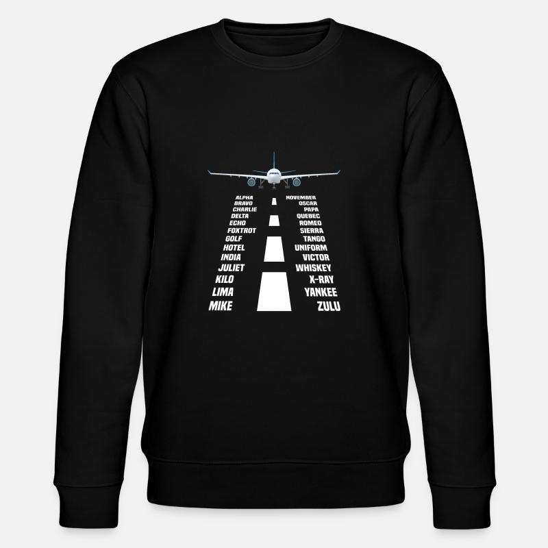 Flugzeug Pilot phonetisches Alphabet - Stanley/Stella Unisex Bio-Sweatshirt CHANGER  - Schwarz