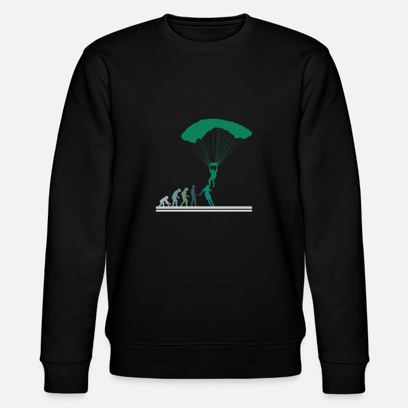 Fallschirmspringer Evolution Fallschirm Skydiving - Stanley/Stella Unisex Bio-Sweatshirt CHANGER  - Schwarz