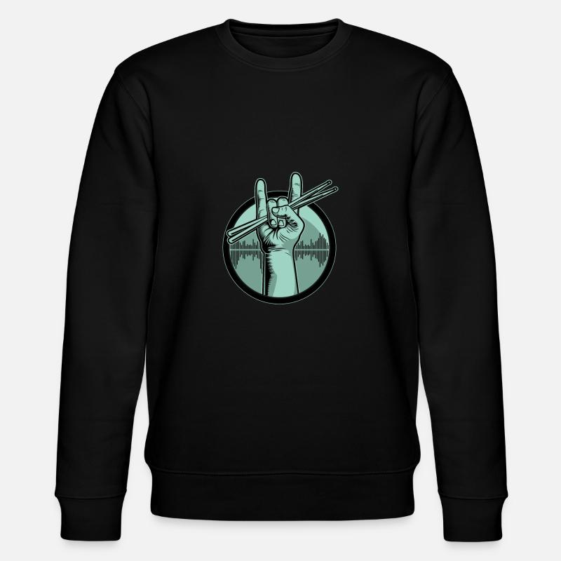 Schlagzeug Drumsticks - Stanley/Stella Unisex Bio-Sweatshirt CHANGER  - Schwarz