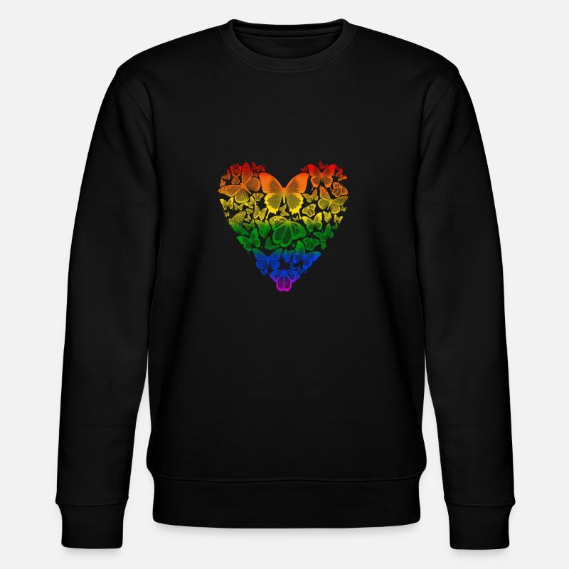 Papillons coeur love LGTBQ - Sweat bio CHANGER Stanley/Stella Unisexe - noir