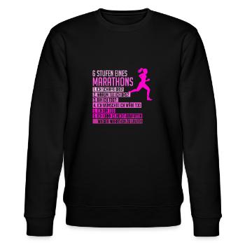 Lustiger Marathon Spruch Läuferin Frauen Geschenk - Stanley/Stella Unisex Bio-Sweatshirt CHANGER  - Schwarz - Vorne - Nik (191cm) & Marisol (170cm)
