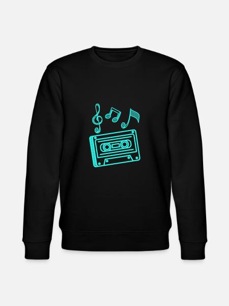 Musikkassett 90-talls hiphop minimalistisk kassett - Stanley/Stella CHANGER økologisk unisex-sweatshirt - svart