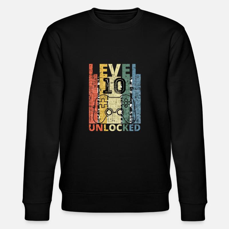 Level 10 freigeschaltet - Stanley/Stella Unisex Bio-Sweatshirt CHANGER  - Schwarz