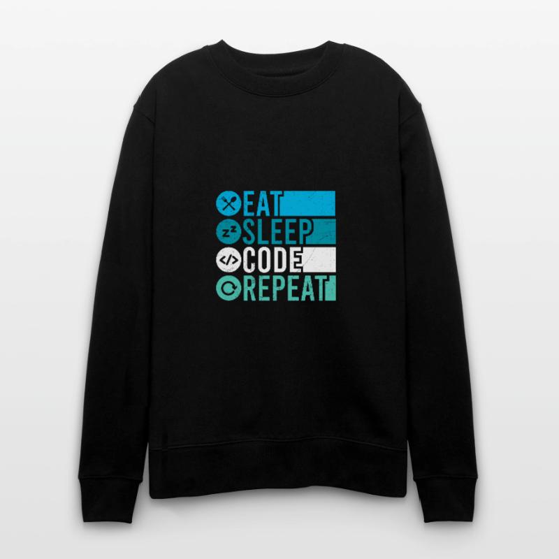 Eat Sleep Code Repeat Programmierer Software Stanley/Stella Unisex Bio-Sweatshirt CHANGER 