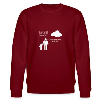 Programmierer Woraus bestehen Clouds Witz Spaß - Stanley/Stella Unisex Bio-Sweatshirt CHANGER  - Burgunderrot - Vorne - Nik (191cm) & Marisol (170cm)
