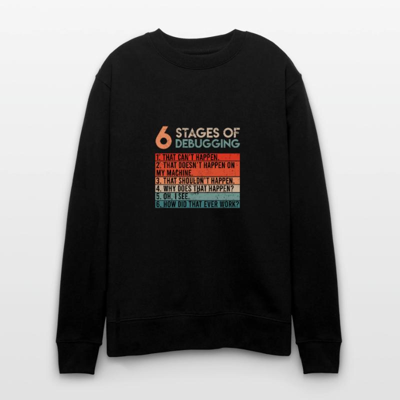 6 Stages of Debugging Informatiker Coder Software Stanley/Stella Unisex Bio-Sweatshirt CHANGER 