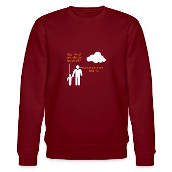 Linux Server Witz Informatiker Humor Software - Stanley/Stella Unisex Bio-Sweatshirt CHANGER  - Burgunderrot - Vorne - Nik (191cm) & Marisol (170cm)