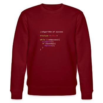 Informatiker Programmierer Coder Hacker Code - Stanley/Stella Unisex Bio-Sweatshirt CHANGER  - Burgunderrot - Vorne - Nik (191cm) & Marisol (170cm)