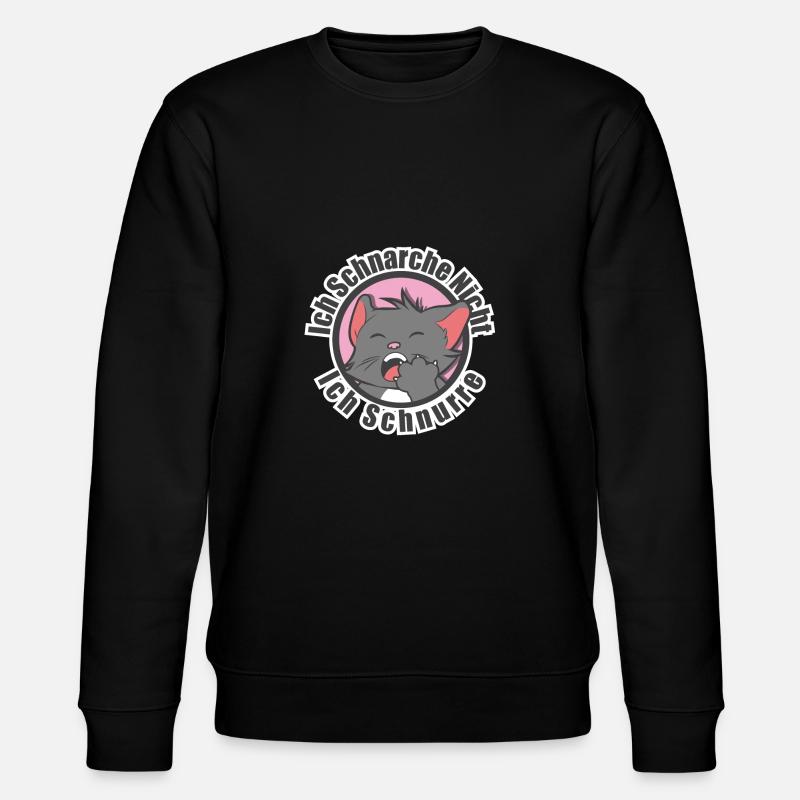 Katze Schnarchen - Stanley/Stella Unisex Bio-Sweatshirt CHANGER  - Schwarz