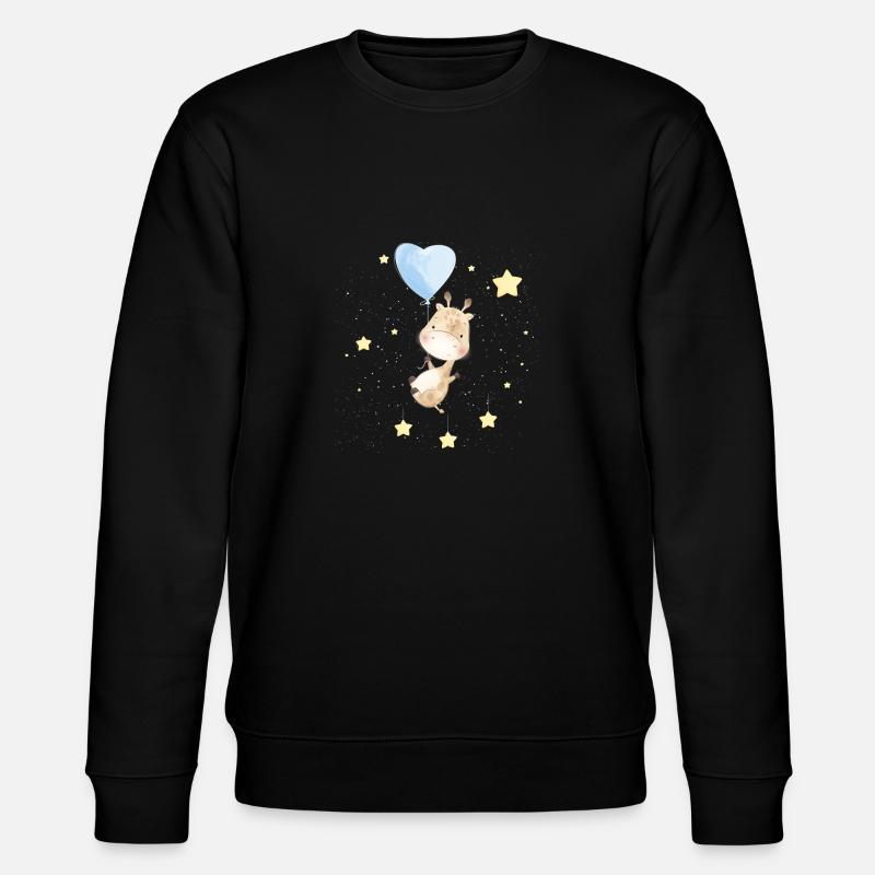 Adorable Giraffe In Space - Stanley/Stella CHANGER Unisex Organic Sweatshirt - black