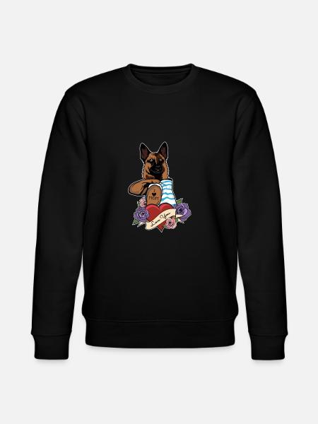 I Love Mom Tattoo I Belgische Mechelse herder Mom - Stanley/Stella Uniseks bio-sweatshirt CHANGER - zwart