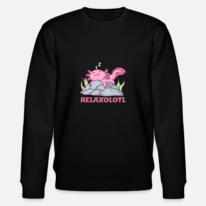 Chiller Axolotl Late Riser Axolotl - Stanley/Stella CHANGER Unisex Organic Sweatshirt - black