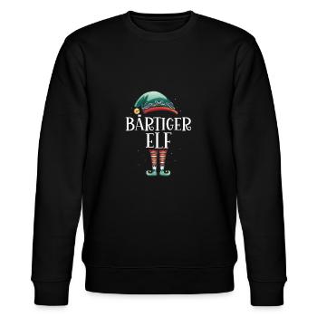 Weihnachten Partnerkostüm Bärtiger Elf Elfe Elfen - Stanley/Stella Unisex Bio-Sweatshirt CHANGER  - Schwarz - Vorne - Nik (191cm) & Marisol (170cm)
