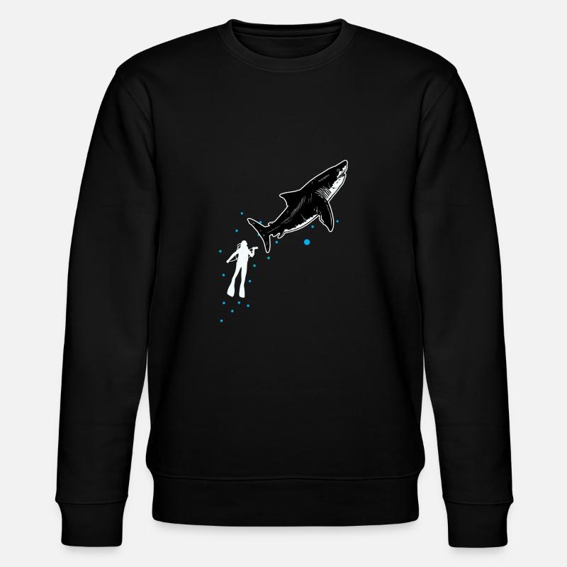 Tauchen mit Walhai - Stanley/Stella Unisex Bio-Sweatshirt CHANGER  - Schwarz