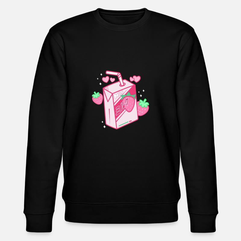 Erdbeermilch, Japanisch, Kawaii, Erdbeermilch - Stanley/Stella Unisex Bio-Sweatshirt CHANGER  - Schwarz