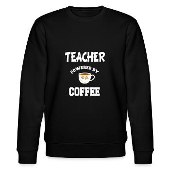 Teacher Coffee Geschenk - Stanley/Stella Unisex Bio-Sweatshirt CHANGER  - Schwarz - Vorne - Nik (191cm) & Marisol (170cm)