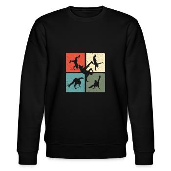 Breakdance BBoy BGirl Streetdance Breakdance - Stanley/Stella Unisex Bio-Sweatshirt CHANGER  - Schwarz - Vorne - Nik (191cm) & Marisol (170cm)