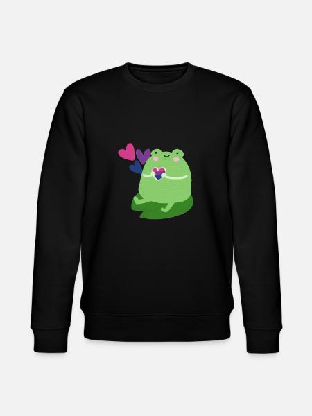 Sød frø med biseksuelle stolthed flag farver - Stanley/Stella økologisk unisex-sweatshirt CHANGER - sort