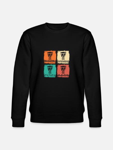 African Instrument Retro Djembe & Dunun - Stanley/Stella CHANGER Unisex Organic Sweatshirt - black