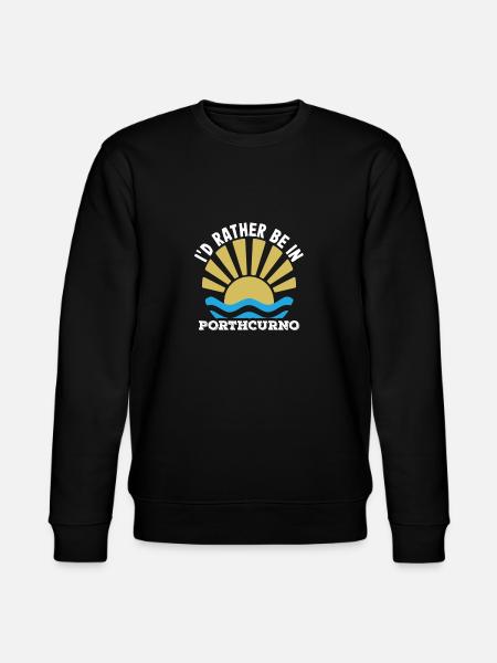 UK - Cornwall -I'd rather be in Porthcurno - Stanley/Stella CHANGER Unisex Organic Sweatshirt - black