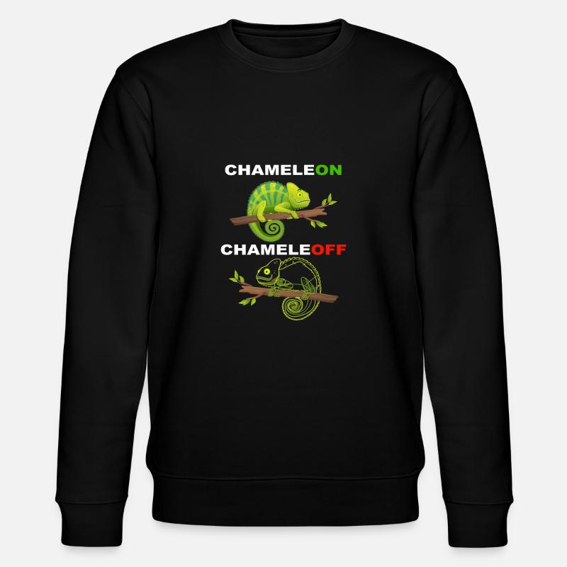 Lustiges Chameleon - ChameleON ChameleOFF - Stanley/Stella Unisex Bio-Sweatshirt CHANGER  - Schwarz