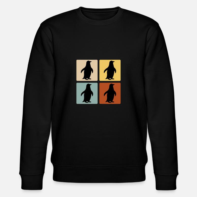 Retro Penguins - Stanley/Stella CHANGER Unisex Organic Sweatshirt - black