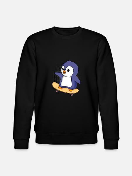 Skater PInguin Skateboarding Pinguin - Stanley/Stella CHANGER Unisex Organic Sweatshirt - black