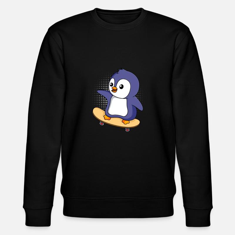 Skater PInguin Skateboard Pinguin - Sweat bio CHANGER Stanley/Stella Unisexe - noir