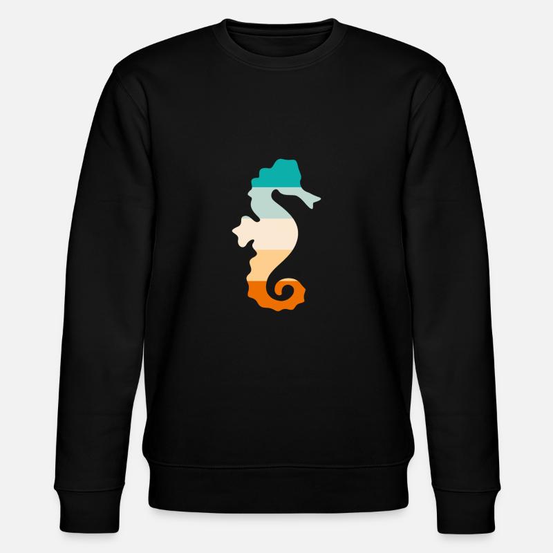 Seepferdchen Retro - Stanley/Stella Unisex Bio-Sweatshirt CHANGER  - Schwarz