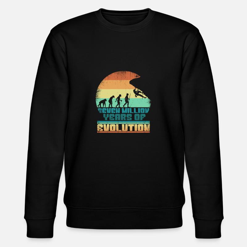 Kletterer Klettern Bouldern Evolution 005-144 - Stanley/Stella Unisex Bio-Sweatshirt CHANGER  - Schwarz
