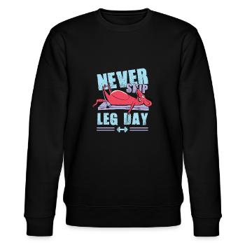 Leg Day Workout Meme - Stanley/Stella Unisex Bio-Sweatshirt CHANGER  - Schwarz - Vorne - Nik (191cm) & Marisol (170cm)