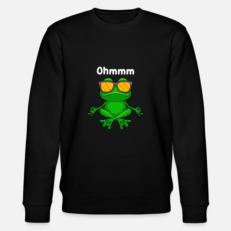 Ohmm lustiger Frosch mit Sonnenbrille - Stanley/Stella Unisex Bio-Sweatshirt CHANGER  - Schwarz