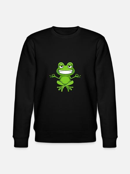 Yoga Meditation Frog - Stanley/Stella CHANGER Unisex Organic Sweatshirt - black