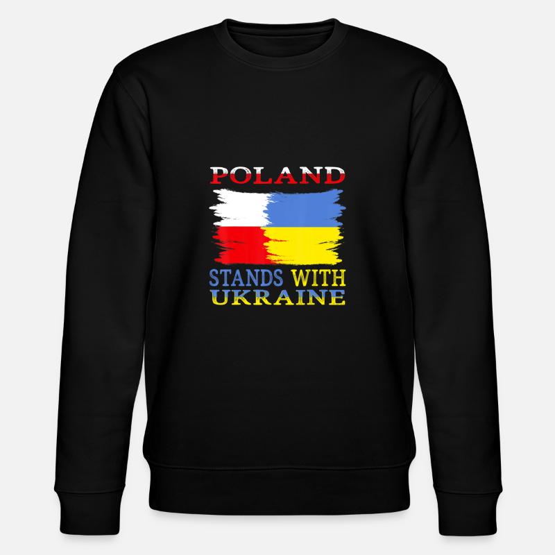 Polen Ukraine Unterstützung - Stanley/Stella Unisex Bio-Sweatshirt CHANGER  - Schwarz