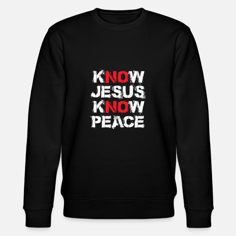 Know Jesus Know Peace - Stanley/Stella Unisex Bio-Sweatshirt CHANGER  - Schwarz