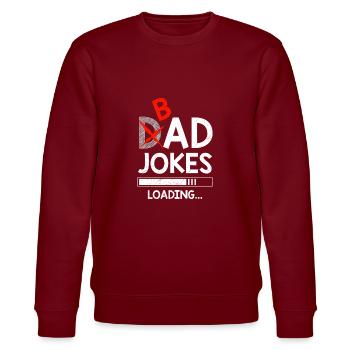 Dad Joke Bad Joke loading Papa Witze - Stanley/Stella Unisex Bio-Sweatshirt CHANGER  - Burgunderrot - Vorne - Nik (191cm) & Marisol (170cm)