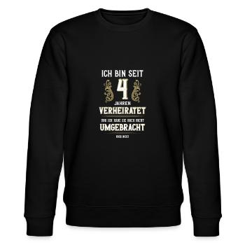 4 Jahre Verheiratet Seidene Hochzeit Geschenk - Stanley/Stella Unisex Bio-Sweatshirt CHANGER  - Schwarz - Vorne - Nik (191cm) & Marisol (170cm)
