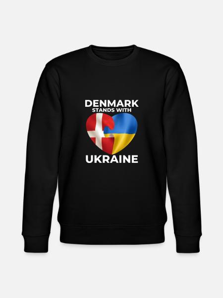 Danmark støtter Ukraine - Stanley/Stella økologisk unisex-sweatshirt CHANGER  - sort