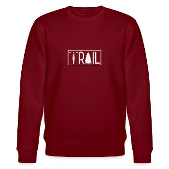 Trail-Liebhaber Radfahrer MTB Downhill-Biker - Stanley/Stella Unisex Bio-Sweatshirt CHANGER  - Burgunderrot - Vorne - Nik (191cm) & Marisol (170cm)