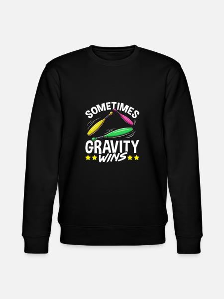 Jongleur Sometimes Gravity Wins Jonglieren - Stanley/Stella Unisex Bio-Sweatshirt CHANGER  - Schwarz