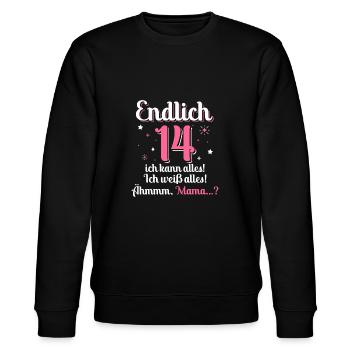 14. Geburtstag Mädchen - Stanley/Stella Unisex Bio-Sweatshirt CHANGER  - Schwarz - Vorne - Nik (191cm) & Marisol (170cm)