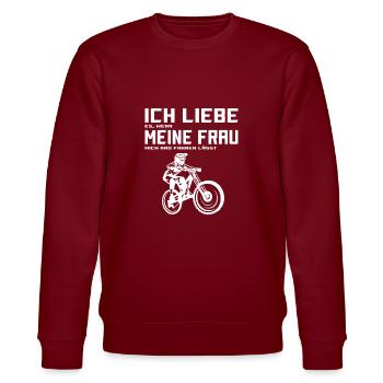 Mountainbike Fahrrad Downhill Trecking Citybike - Stanley/Stella Unisex Bio-Sweatshirt CHANGER  - Burgunderrot - Vorne - Nik (191cm) & Marisol (170cm)