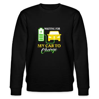Waiting For My Car To Charge EV Car Driver Mobili - Stanley/Stella CHANGER Unisex Organic Sweatshirt - black - Front - Nik (191cm) & Marisol (170cm)